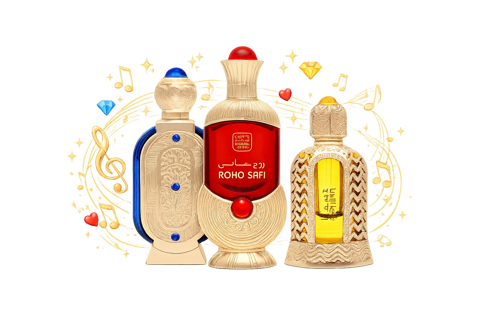 BUY 1 GET 2 FREE ROHO SAFI AND GAMINA AND NAWAL PERUME 100ml